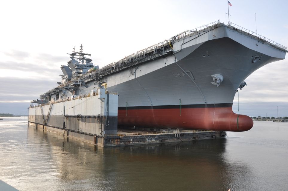 HUNTINGTON INGALLS INDUSTRIES LAUNCHES AMPHIBIOUS ASSAULT SHIP